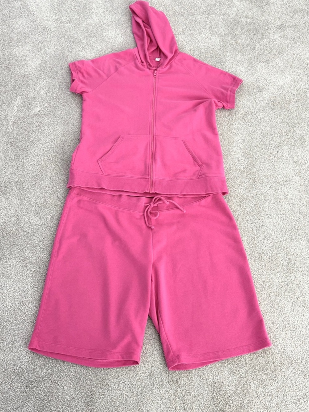 Old Navy Bright Pink Hoodie & Shorts Set